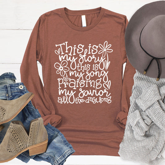 This is My Story Long Sleeve - Heather Chestnut - 20