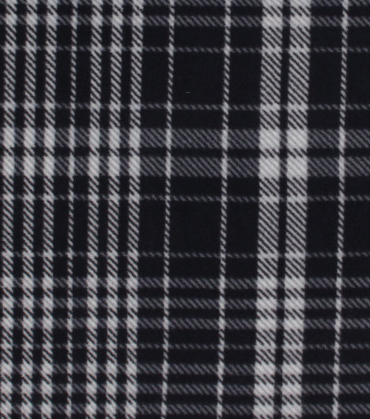 Black   White Plaid Anti Pill Plush Fleece Fabric