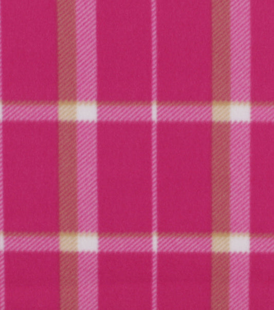 Hot Pink Plaid Blizzard Prints Fleece Fabric
