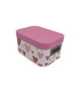 11 Red   Pink Hearts Oval Box With Cut Out Handles by Place   Time