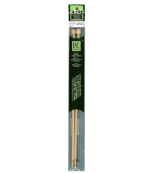 Clover 13 Bamboo Size 10 Single Point Knitting Needle Set