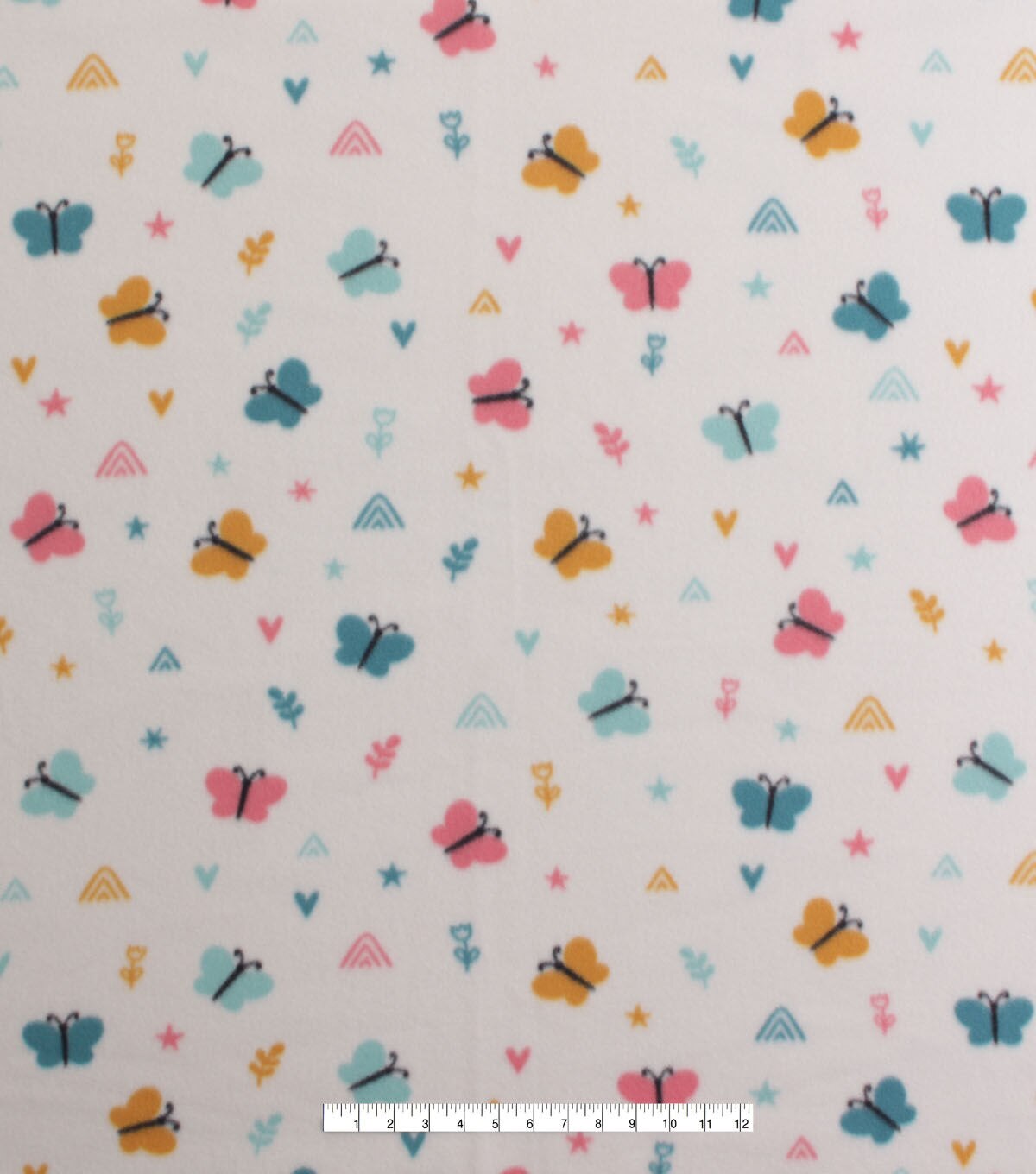 Pastel Butterflies   Geometrics Blizzard Fleece Fabric