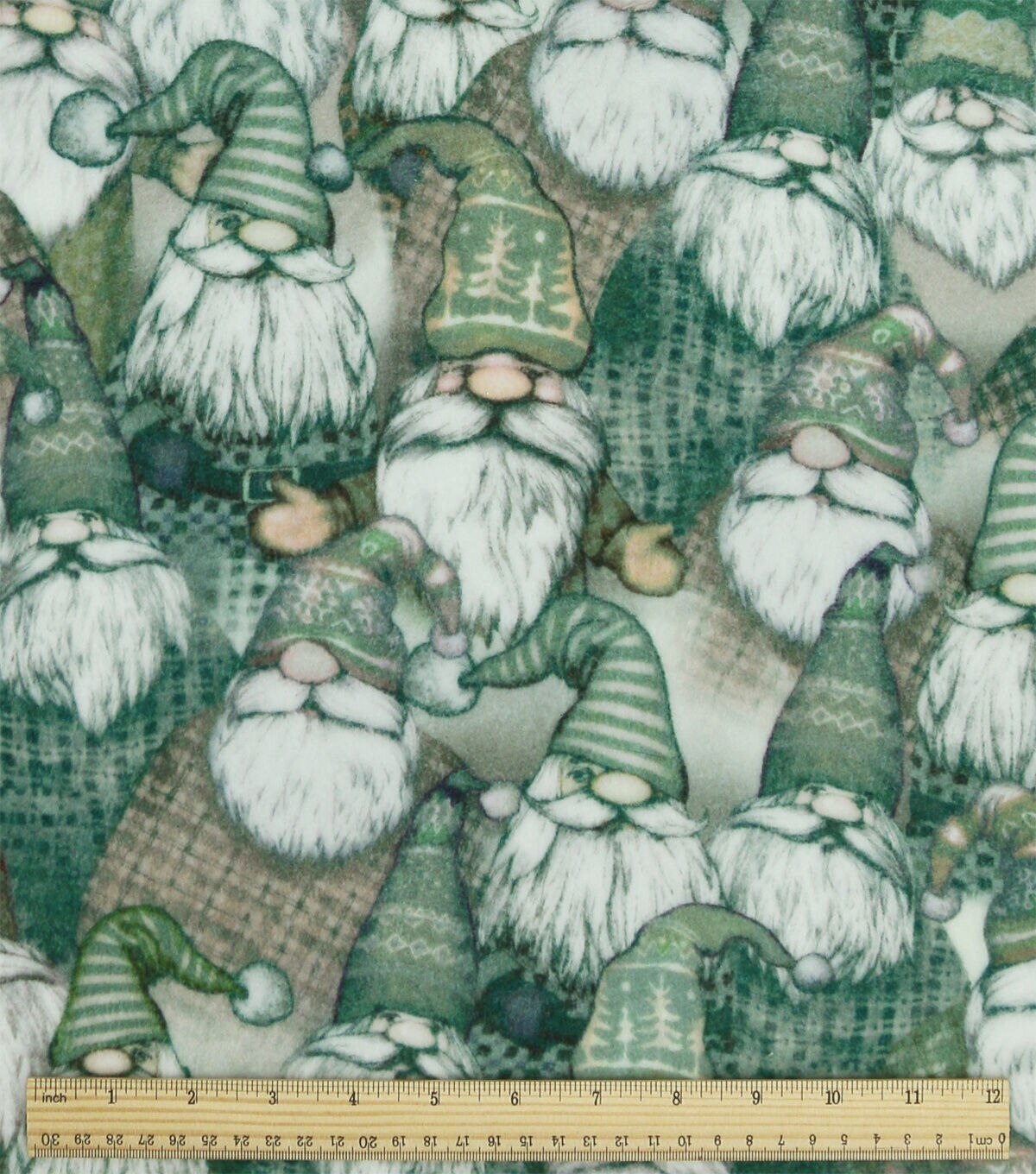 Green Gnomes Anti Pill Fleece Fabric