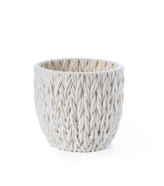 14 White Cotton Rope Woven Basket by Place   Time