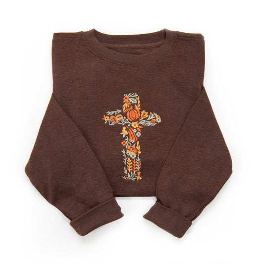 Embroidered Fall Cross Sweatshirt