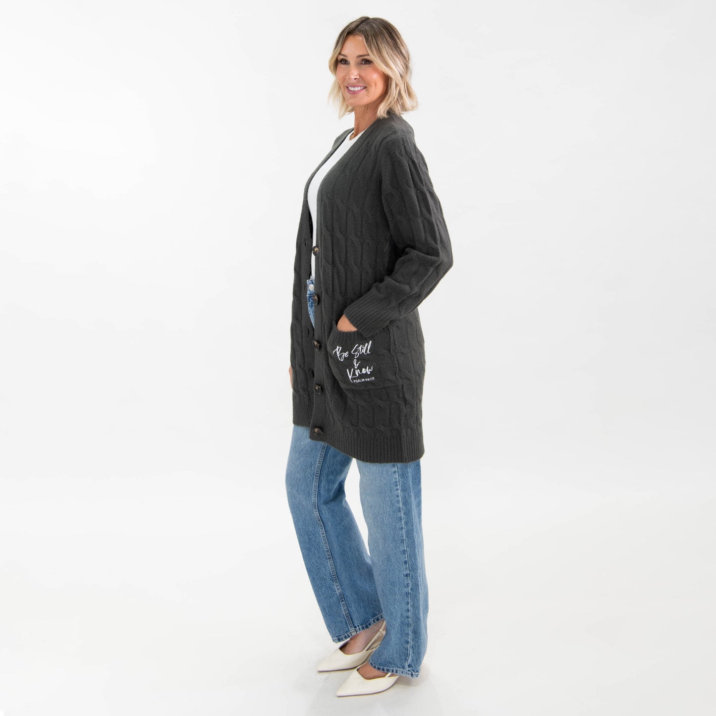 Be Still and Know Cable Knit Cardigan