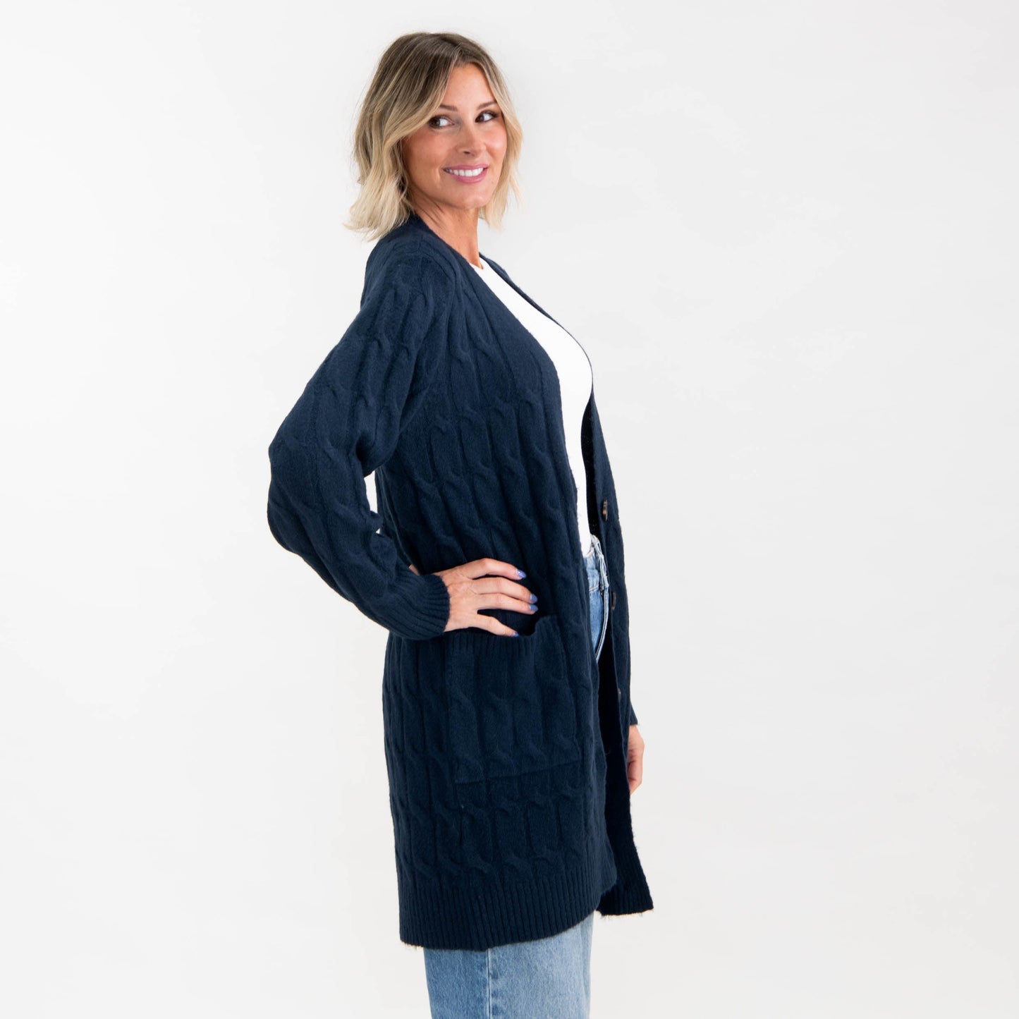 Walk By Faith Cable Knit Cardigan