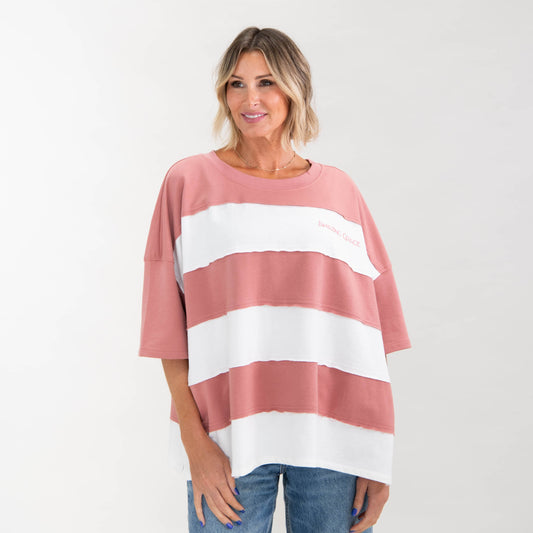 Amazing Grace Oversized Stripe Tee