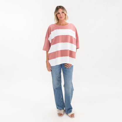Amazing Grace Oversized Stripe Tee