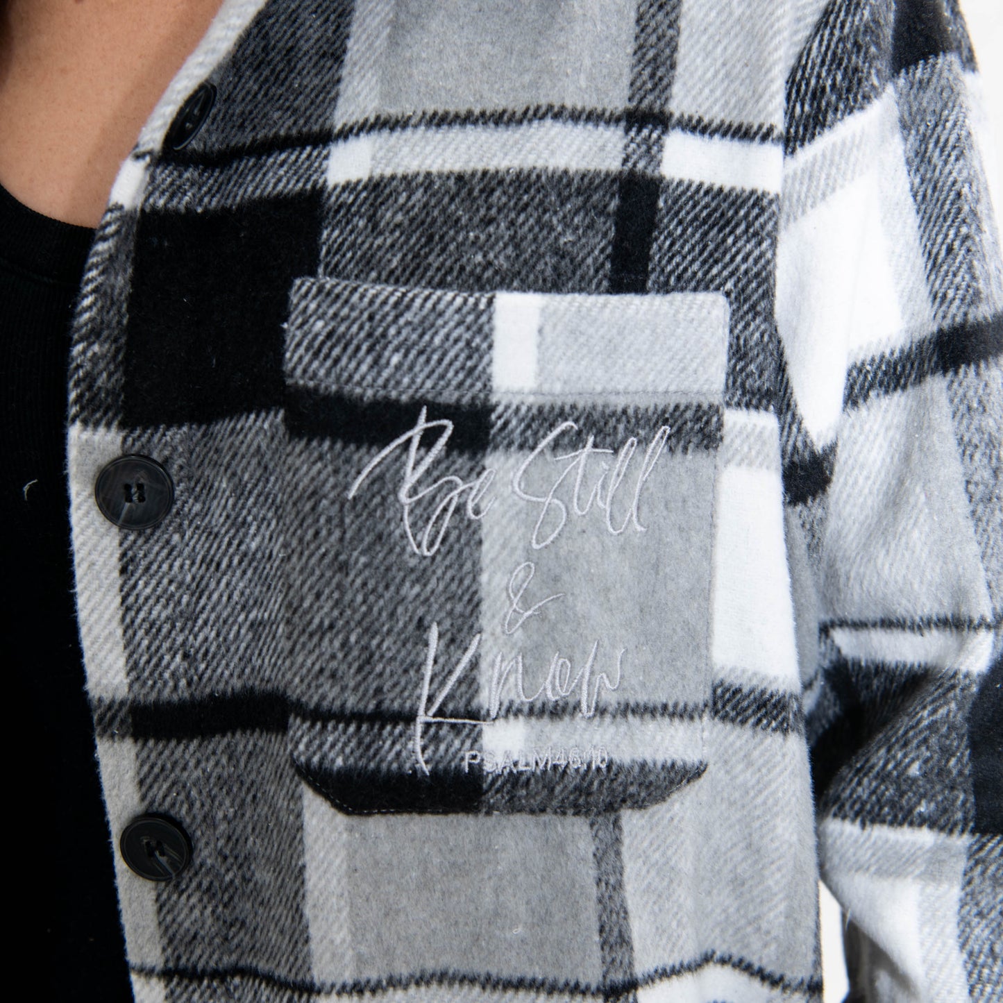 Be Still and Know Plaid Shacket