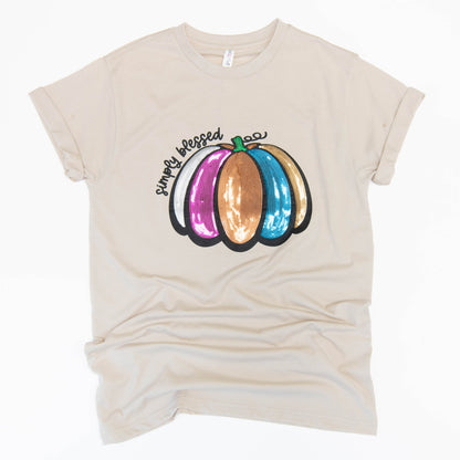 Simply Blessed Pumpkin Sequin Tee