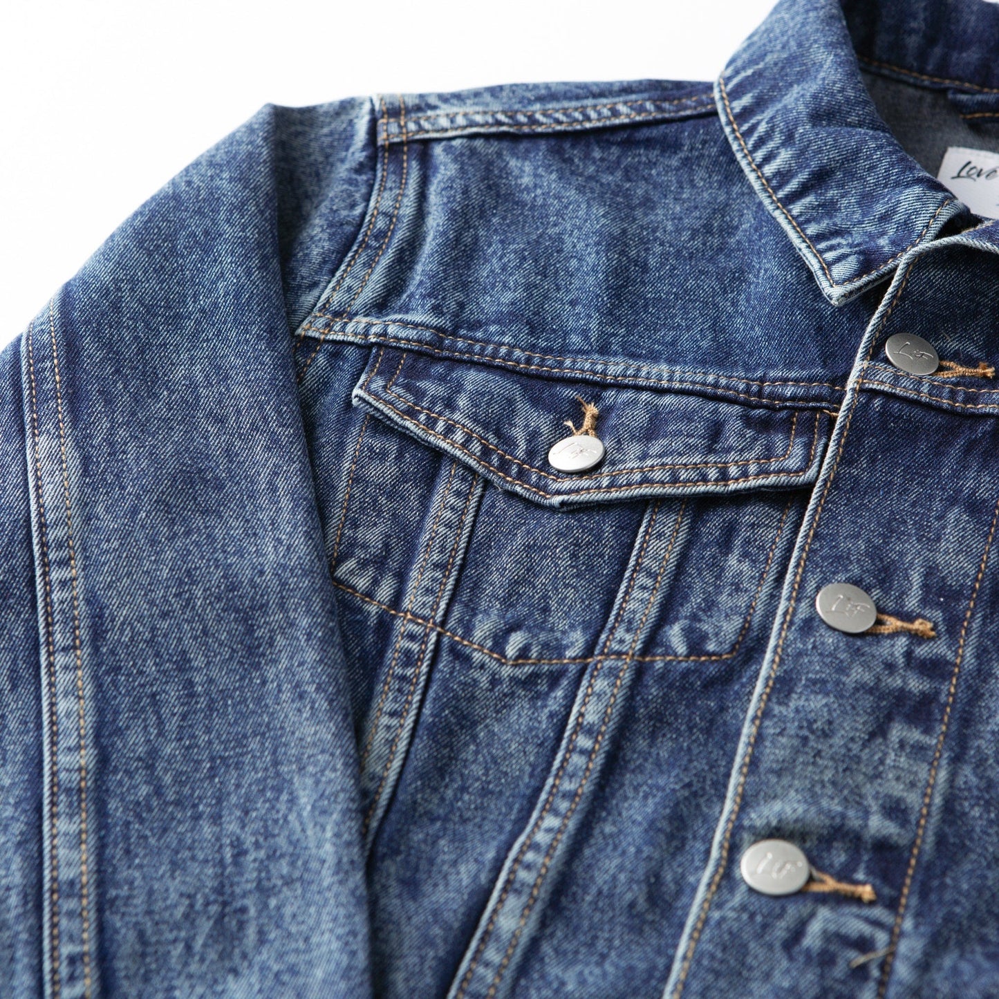 Vintage Washed Love in Faith Denim Jacket