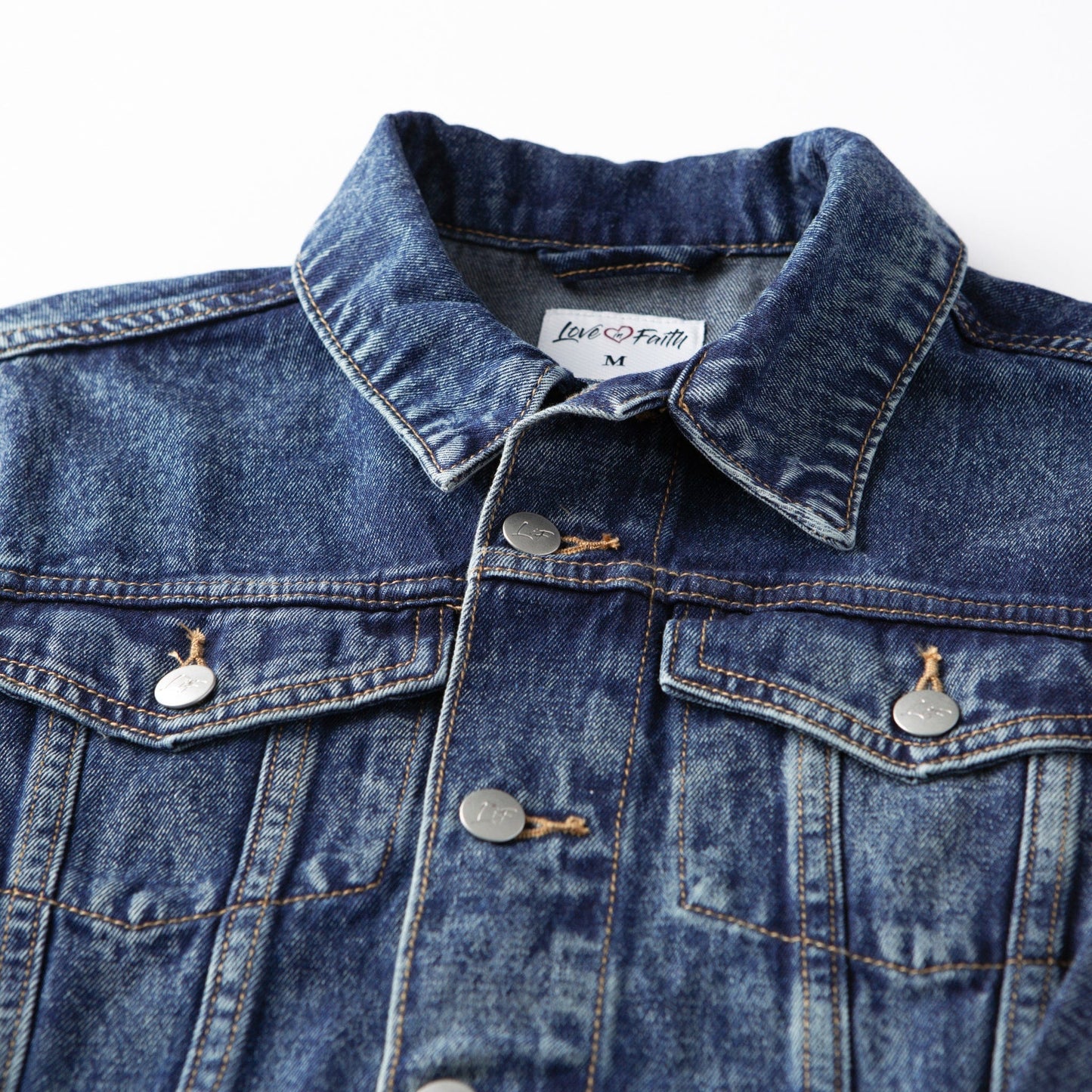 Vintage Washed Love in Faith Denim Jacket