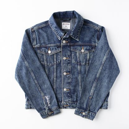 Vintage Washed Love in Faith Denim Jacket