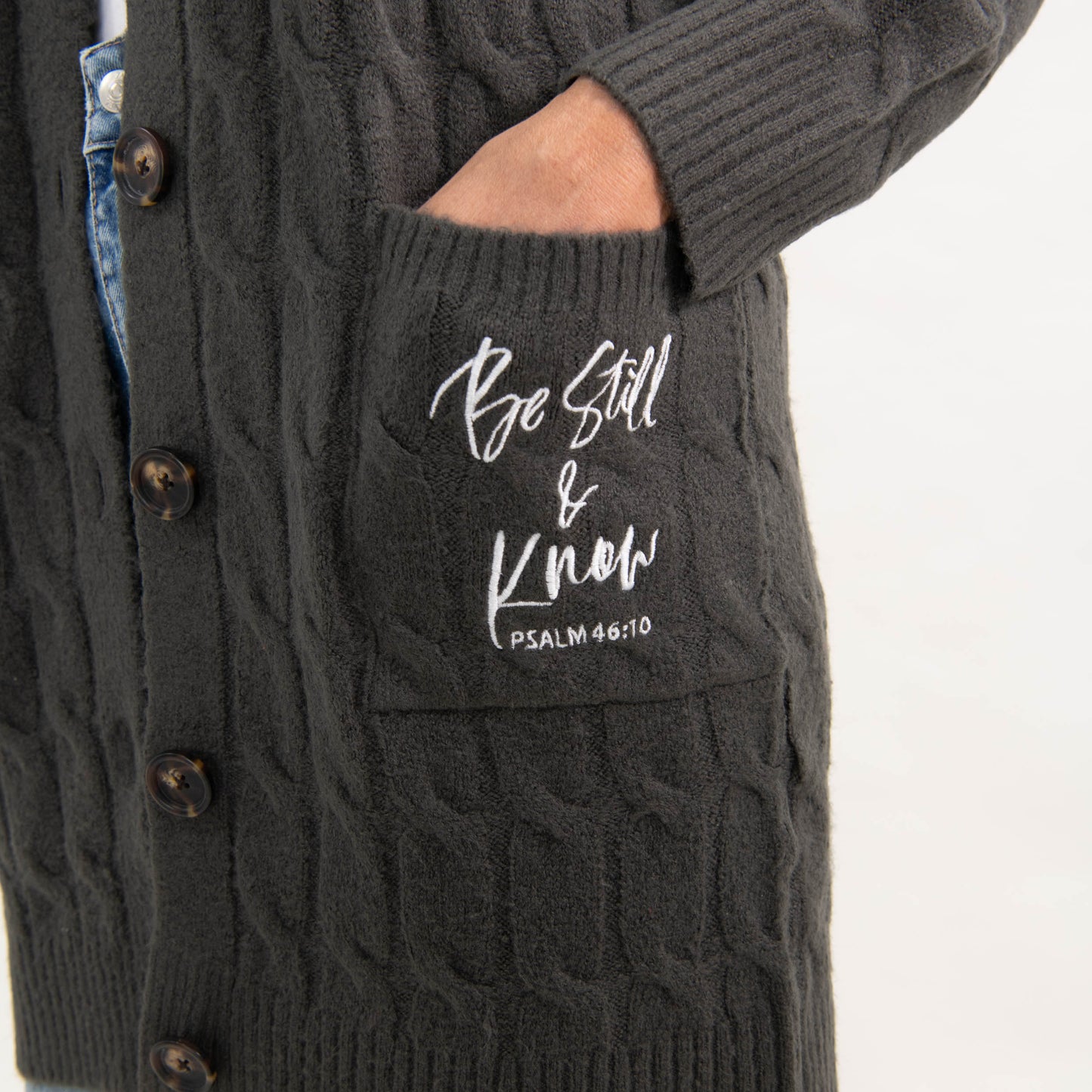 Be Still and Know Cable Knit Cardigan