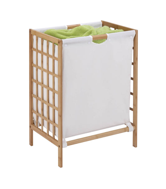 Honey Can Do 17 x 21.5 Natural   Beige Bamboo Frame Hamper