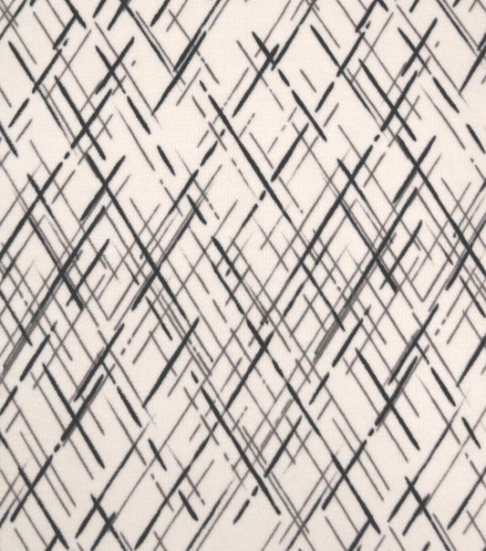 Black   White Plaid Anti Pill Fleece Fabric