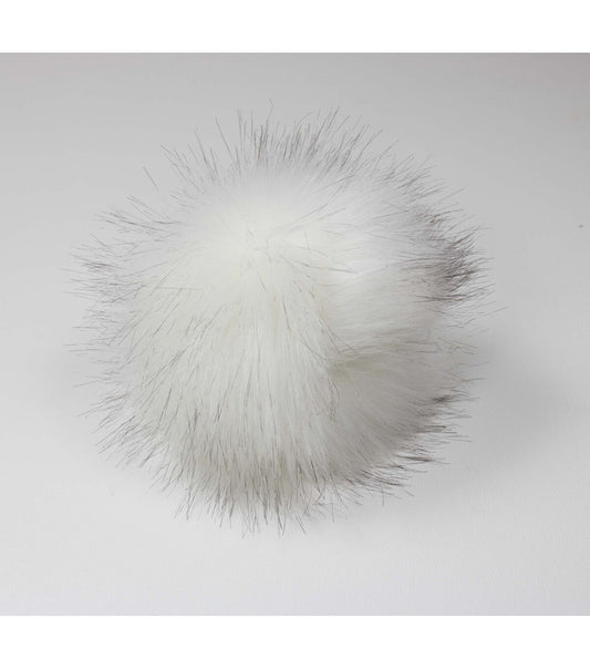 5 White   Black Faux Fur Clearance Pom by K+C