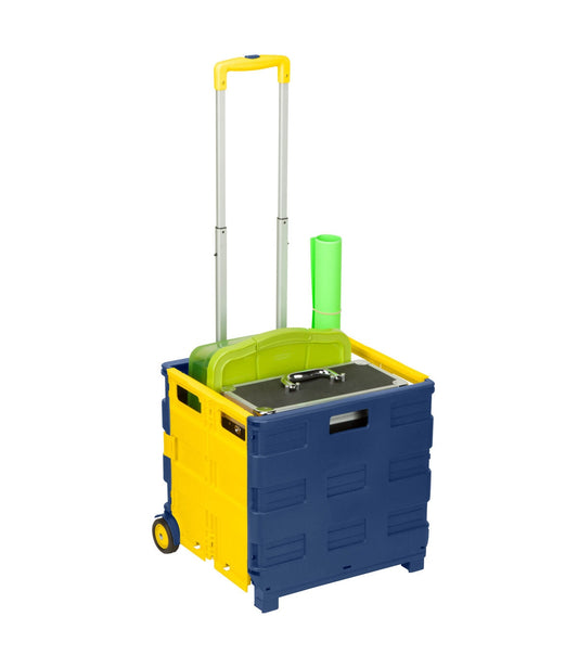 Honey Can Do 18 x 39 Blue   Yellow Folding Utility Cart With Handle