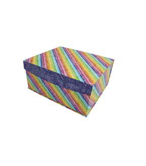16 Multicolor Diagonal Stripes Flip Top Box by Place   Time