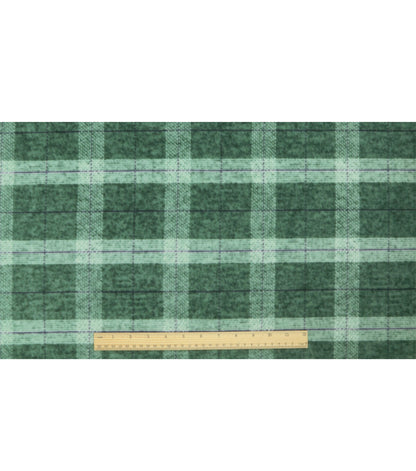 Green Plaid Luxe Fleece Fabric