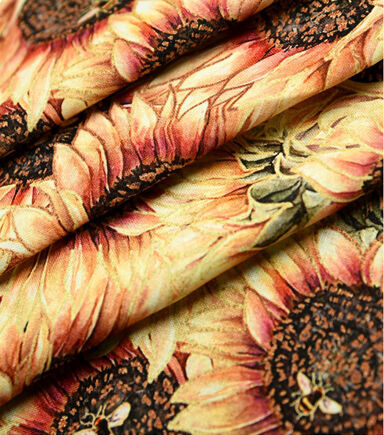 108 Yellow Sunflower Premium Cotton Fabric