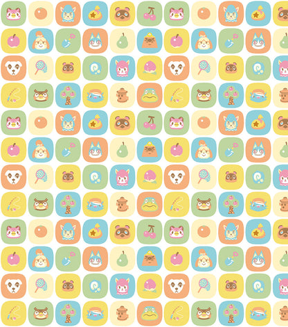 Animal Crossing Friends Tile Cotton Fabric