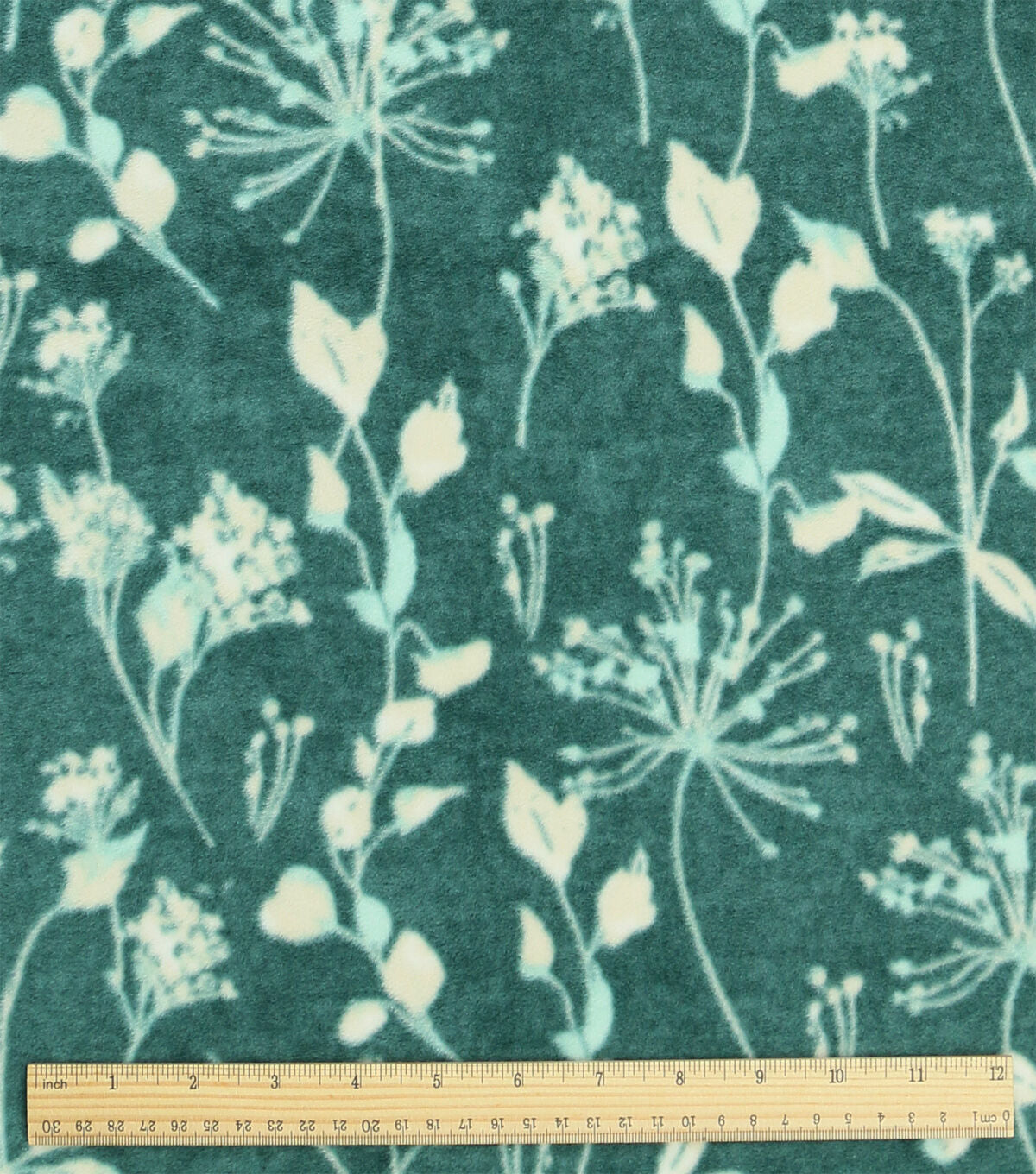 Green Floral Luxe Fleece Fabric