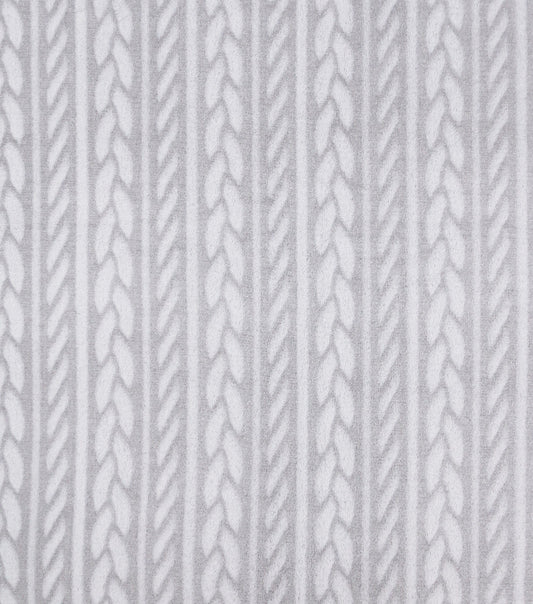 Gray Cable Knit Embossed Sew Lush Fleece Fabric