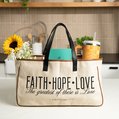 Faith Hope Love Canvas Tote Bag