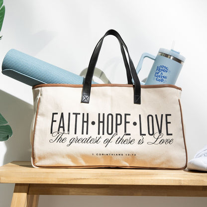 Faith Hope Love Canvas Tote Bag