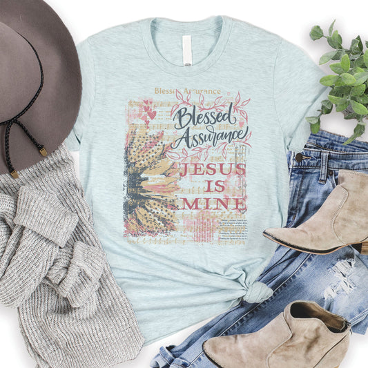 Blessed Assurance Tee - Heather Ice Blue - 20