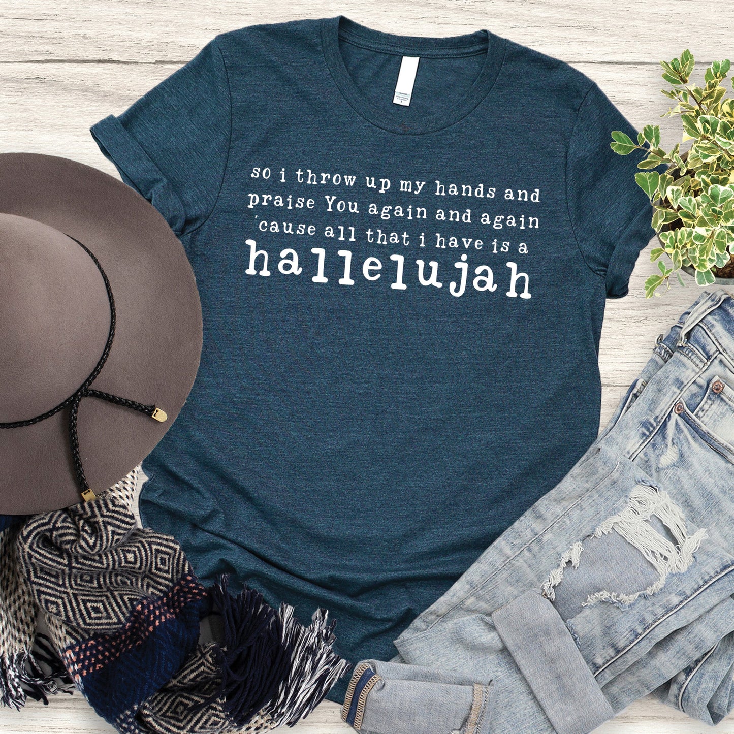 Hallelujah Tee - Heather Atlantic - 20