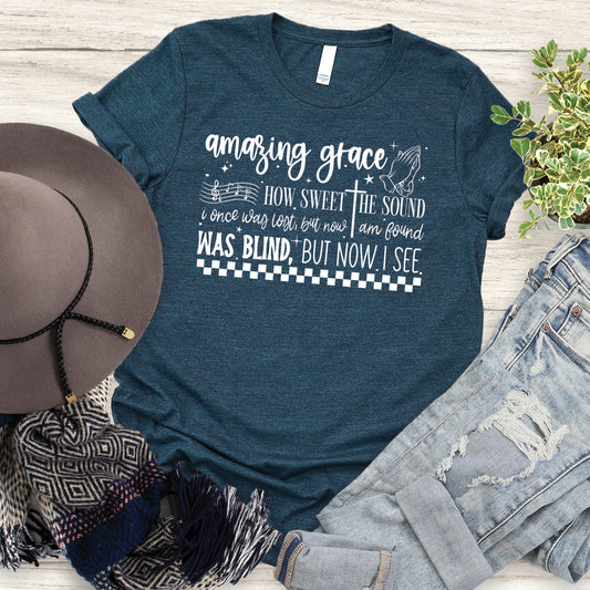 Amazing Grace Tee - Heather Atlantic - 20