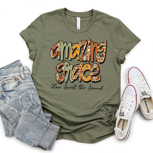 Amazing Grace Tee - Heather Basil - 20