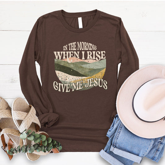 Give Me Jesus Long Sleeve - Heather Brown - 20