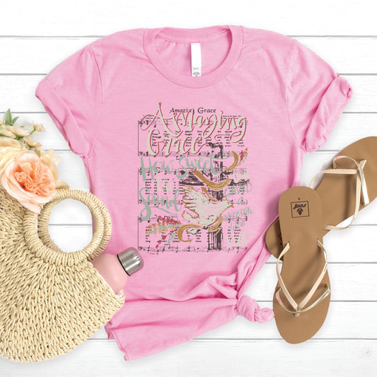 Amazing Grace Tee - Heather Bubble Gum - 20