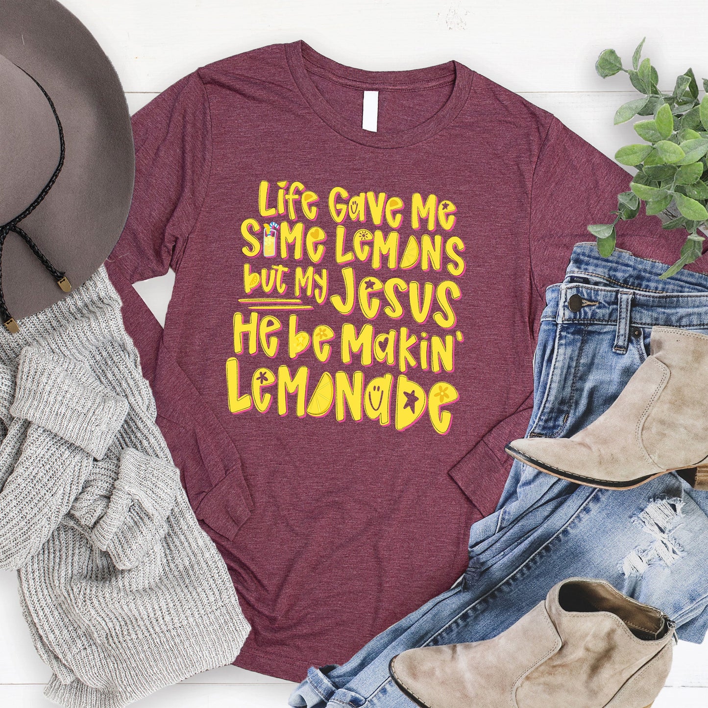 Lemonade Long Sleeve - Heather Burgundy - 20