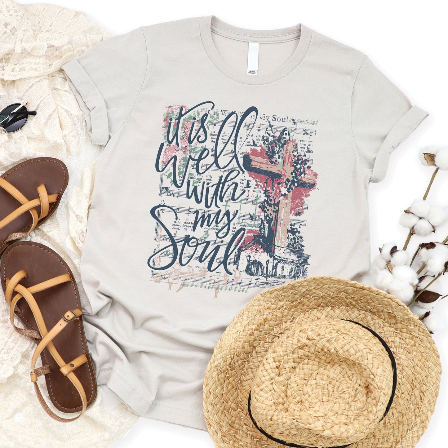 It is Well With My Soul Tee - Heather Dust - 20
