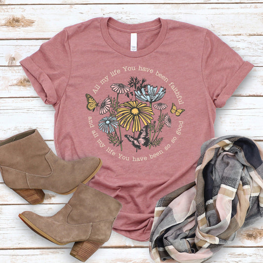 You Have Been Faithful Tee - Heather Mauve - 20