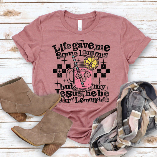 Life Gave Me Lemons Tee - Heather Mauve - 20