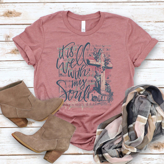It is Well With My Soul Tee - Heather Mauve - 20