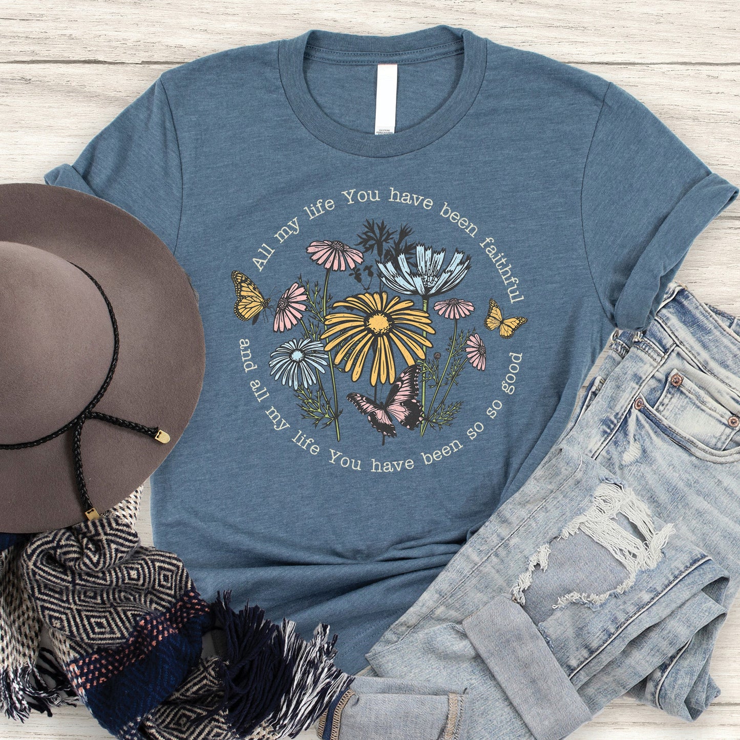 You Have Been Faithful Tee - Heather Slate - 20