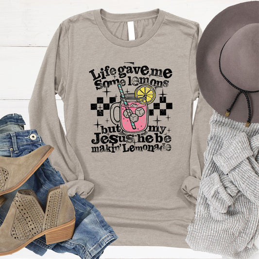 Life Gave Me Lemons Long Sleeve - Heather Stone - 20
