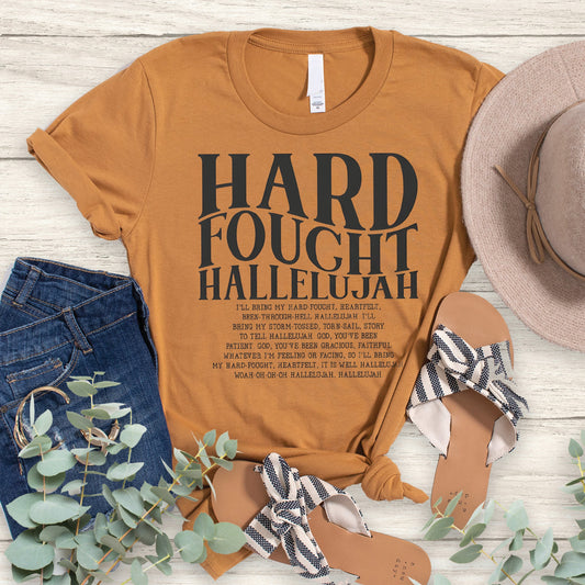Hard Fought Hallelujah Tee - Heather Toast - 20