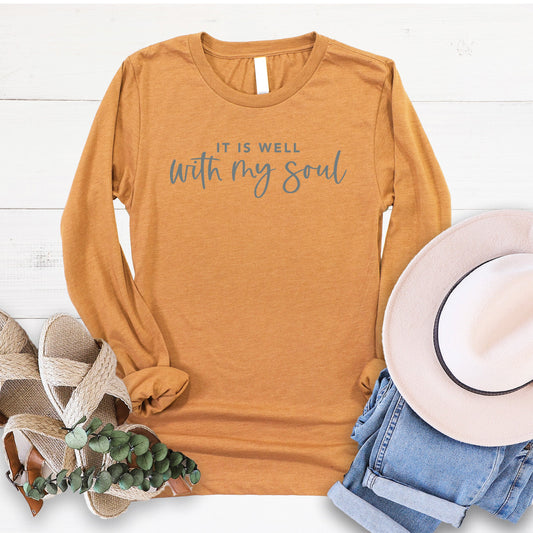 It is Well Long Sleeve - Heather Toast - 20