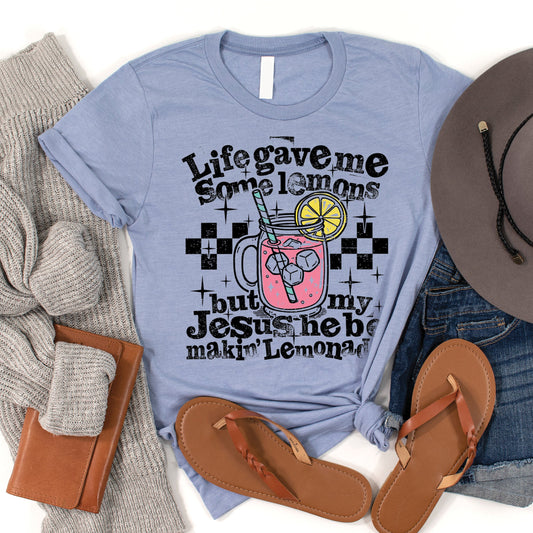 Life Gave Me Lemons Tee - Heather Blue - 20