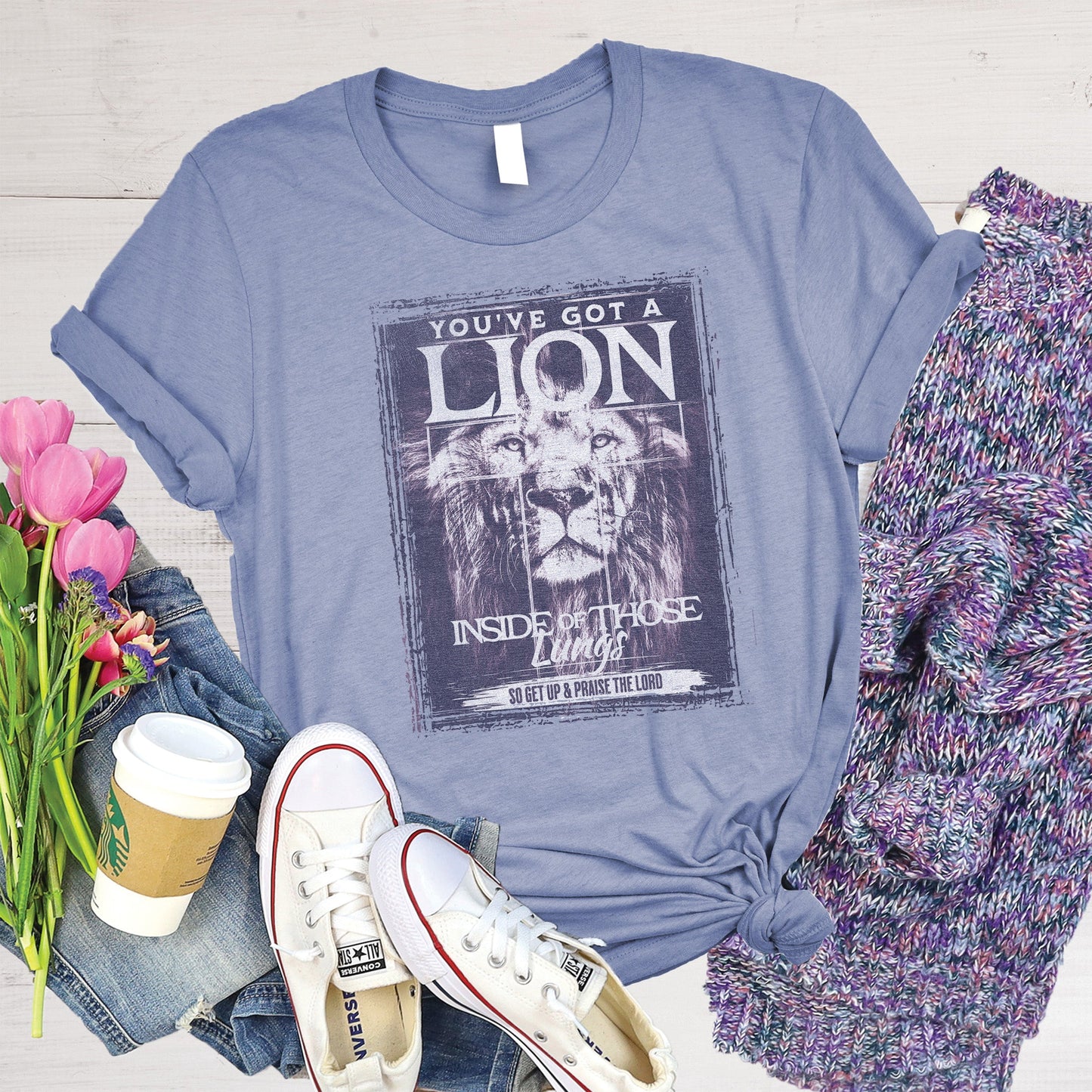 Praise the Lord Tee - Heather Lavender Blue - 20