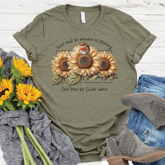 Showers of Blessings Tee - Heather Olive - 20