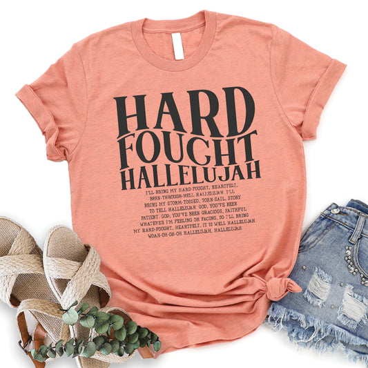 Hard Fought Hallelujah Tee - Heather Sunset - 20